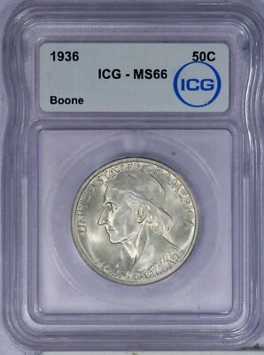 1936 Boone Half Dollar 50C ICG MS66 - Image 1 of 2