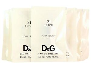 D&G DOLCE & GABBANA 21 LE FOU 1.5ml .05oz x 10 COLOGNE SPRAY SAMPLE VIALS