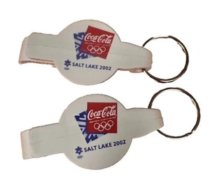 Two 2002 Salt Lake Winter Olympics Coca-Cola Bottle Openers Vintage Key Chains - Picture 1 of 5