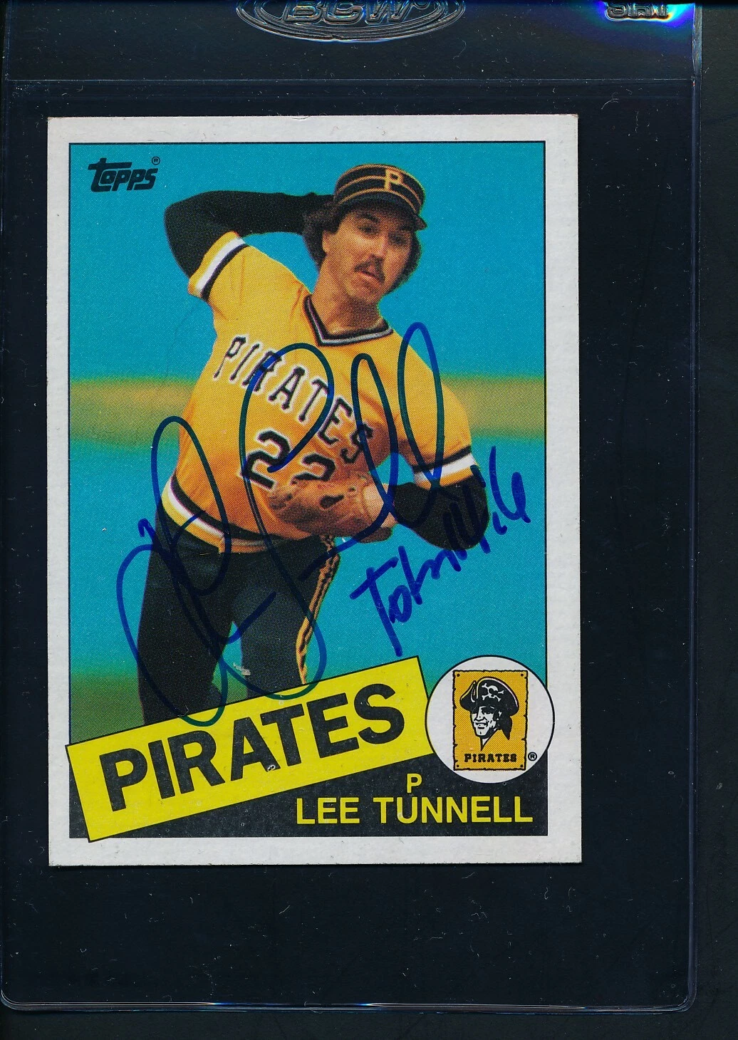 1985 Topps #21 Lee Tunnell Pirates Signed Auto *43985