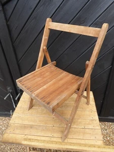 Antique / Vintage Wooden Folding Chair / Childs Folding Wooden Chair/ Teddy size - Picture 1 of 24
