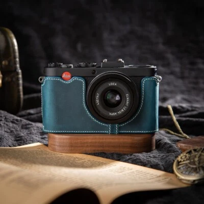 Para Leica X-E Tipo 102 X2 X1 Azul Cuero Real Cámara Completa Estuche Bolsa Cubierta Foto 1 de 4
