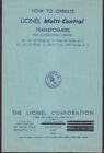How to Operate Lionel Multi-Control Transformers ORIGINAL folder 1 1946