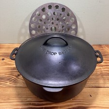 Wagner Cast Iron Drip Drop Baster Roaster Restored Dutch Oven with Lid & Trivet
