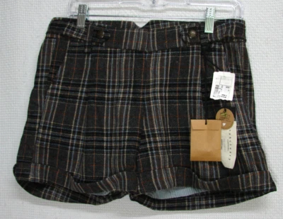 New Sanctuary Clothing LA Wool Blend Lined Gray Plaid Cuffed Shorts Womens Sz 26 - Image 1 of 4