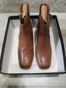 Naturalizer Emmy Women's Boots English Tea Brown Leather Size 12w - Picture 1 of 4