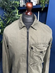 Stone Island Zip Pocket Overshirt Garment Dyed Cotton Terraces Liam Gallagher - Picture 1 of 9