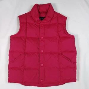 Chaleco acolchado Lands' End rosa oscuro niñas talla M 5-6 plumón de ganso y plumas broches de presión - Imagen 1 de 10