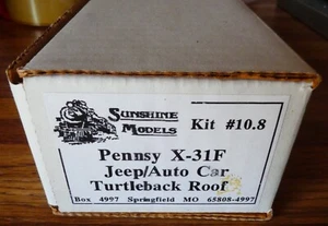 Sunshine Models Pennsy Pennsylvania X-31F Jeep/Auto Car Turtleback Roof HO - Picture 1 of 4
