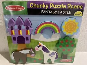 Melissa & Doug Chunky Puzzle Scene Fantasy Castle - 6 Pieces For Age 2+ Wood