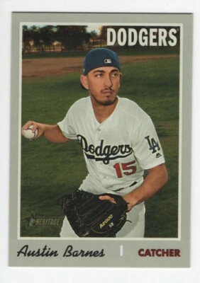 2019 Topps Heritage Baseball AUSTIN BARNES LOS ANGELES DODGERS #597 - Image 1 of 3