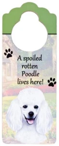NEW Poodle Doorknob Hanger Made Of Light Wood 10" X 4" - Picture 1 of 1
