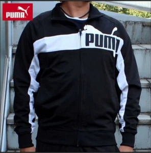 Puma SZ 2XL XXL Black/White Retro Track Jacket Athleisure Full Zip Sweatshirt - Picture 1 of 11