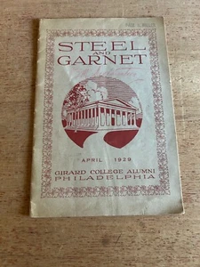 Girard College Stahl und Granat 1929 Alumni Broschüre Philadelphia Vintage Werbung - Bild 1 von 20