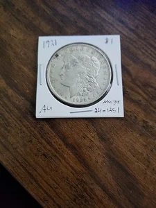 1921 Morgan Dollar, AU, .900 Silver - Picture 1 of 2