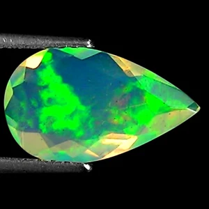 1.02 Ct Natural Ethiopian Faceted Opal Gemstone Multi Color Pear Cut - Picture 1 of 2
