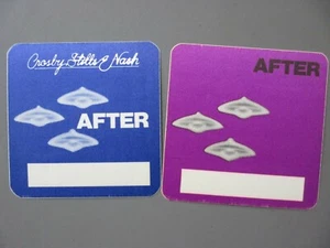 Crosby Stills & Nash satin cloth backstage pass stickers TWO OTTO Vintage ! - Picture 1 of 1