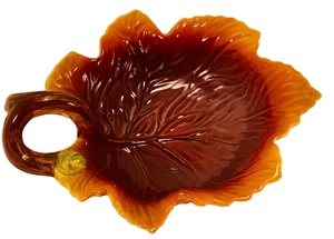 Leaf Candy Dish, Trinket or Plant Holder FIGI Ceramic Brown Tan - Bild 1 von 5