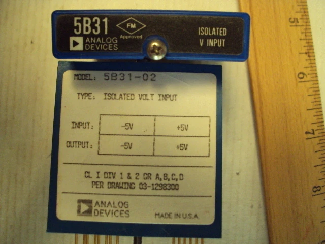 5B31-02 Analog Devices Isolated Voltage Input In:-5 to +5V  Out:-5 to +5V - Image 1 of 1