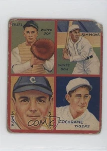 1935 Goudey 4-in-1 R321 Muddy Ruel Al Simmons Willie Kamm Mickey Cochrane HOF - Picture 1 of 3