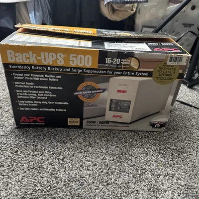APC Back-UPS BK500 500 VA 300 Watts 6 Outlets UPS New - Image 1 of 3