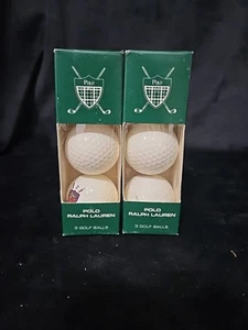 Vintage Polo Ralph Lauren Golf Ball Set Of 6 White With Logo - Picture 1 of 4