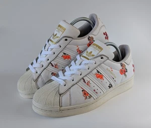 Adidas Superstar FY8768 Floral Embroidery Trainers UK 5 White Red Gold - Picture 1 of 14