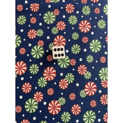 Tela Navidad Caramelo Menta 100% Algodón Azul Marino A elección Foto 1 de 4