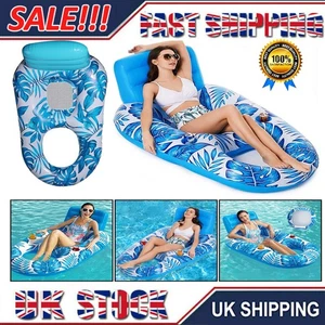 Inflatable Pool Floating Row Portable Float Bed Seat Adult For Beach Pool Party~ - Picture 1 of 23