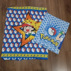 Pokemon Nintendo Quilt Cover Pillowcase Single Bed 1998 Vintage Bedding 90s - Picture 1 of 12