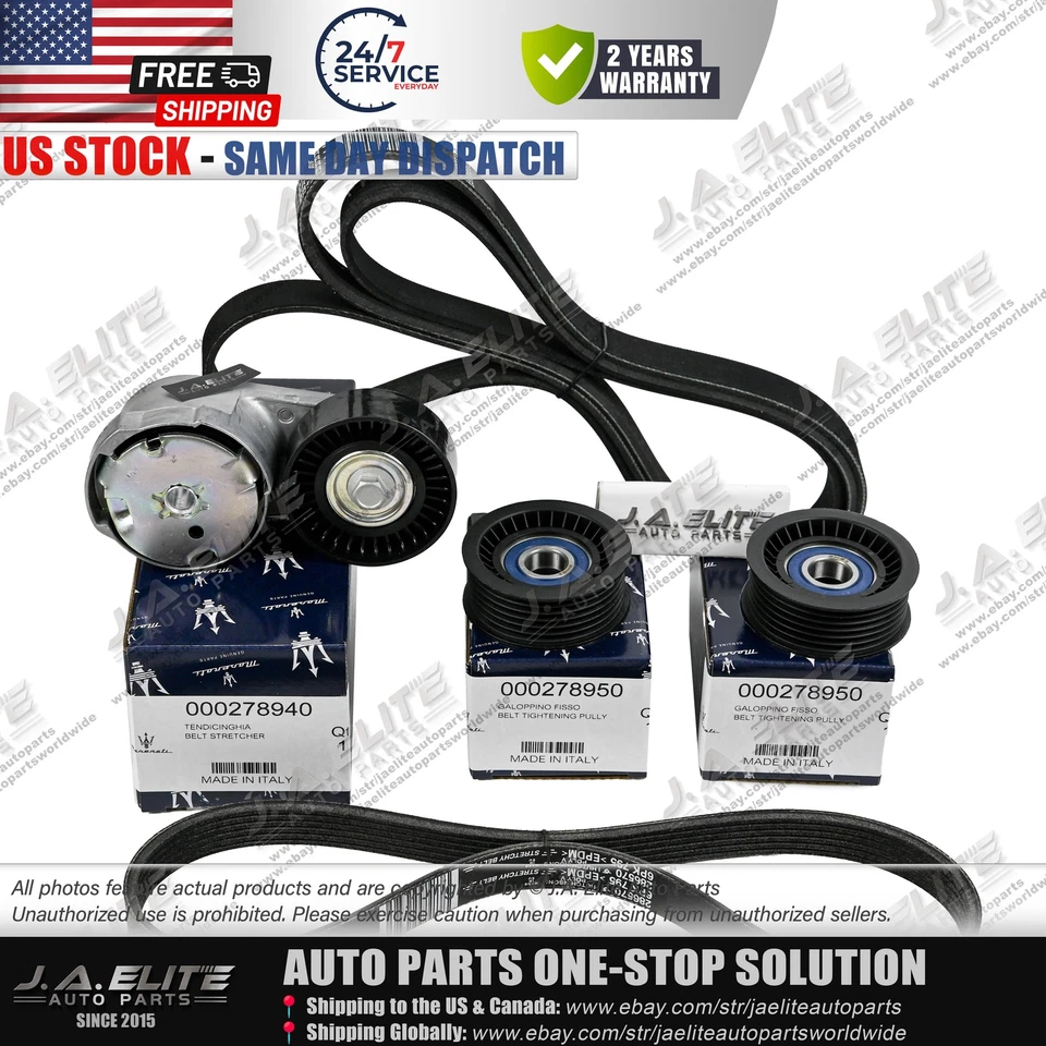 5pcs Genuine Drive Belt Replacement Kit fit Maserati Ghibli Levante Quattroporte - Image 1 of 4