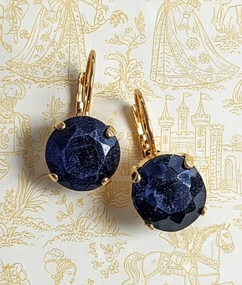 Pendientes desplegables genuinos de zafiro áspero facetado de aproximadamente 5 quilates Foto 1 de 4