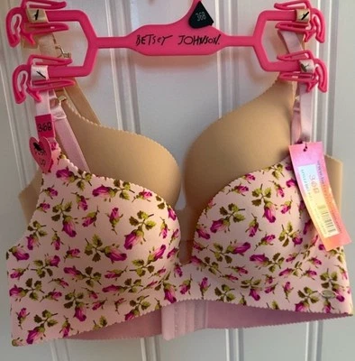 2 Pack NWT Betsey Johnson Push Up Bra 36B MSRP $58 CUTE! - Image 1 of 4