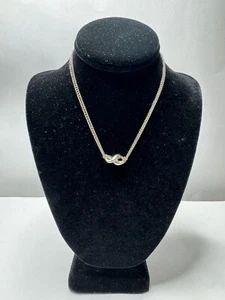 Tiffany & Co Infinity Necklace Sterling Silver 925 Double Chain - Picture 1 of 11
