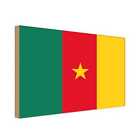 Holzschild Holzbild 30x40 cm Kamerun Fahne Flagge Geschenk Deko