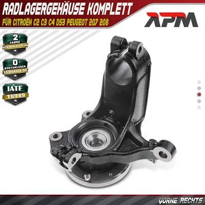 Fusée Boîtier de Roulement de Roue Complet avant Droit pour Citroën C2 C3 DS3 - Photo 1/4