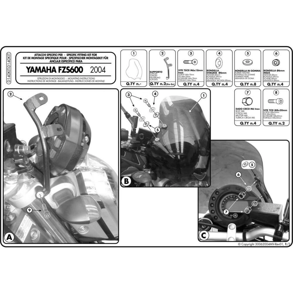 KIT SPOILER YAMAHA 600 FZ6 N 2004-2006 Foto 1 de 1