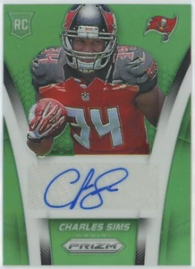 CHARLES SIMS 2014 Panini Prizm Football Green Prizm Rookie AUTO /60 - Imagen 1 de 2