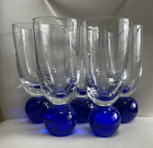 kobaltblaue Bubble Ball Stielgläser - Bild 1 von 4