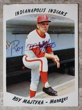 Indianapolis Indians Manager Roy Majtyka signed autographed 1977 baseball card!