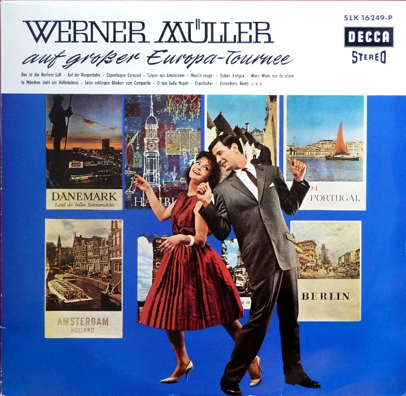 LP @ Werner Müller auf großer Europa - Tournee @ weinrote Decca stereo @ in m - - Bild 1 von 1