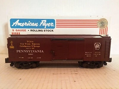 American Flyer S Gauge PRR TCA Museum Boxcar 24063 Unrun in Original Box - Image 1 of 4