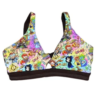 Handmade Harry Potter Kawaii Twist Bra | Yoga Loungewear| Cotton Bralette –Small - Image 1 of 4