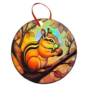 Chipmunk con ornamento olografico dado - Foto 1 di 5