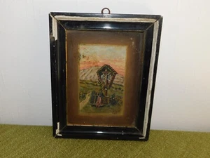 Painting Landscape with Religious Depiction. Mong. F.R 1917! - Picture 1 of 6