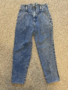 VINTAGE Women’s Zena Jeans High Rise Pleated Med Wash Size 7 Mom Jeans 80s - Picture 1 of 14