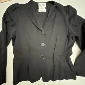 Blazer Bill Blass Vintage Mujer 12 Neiman Marcus Chaqueta Negra EE. UU. - Imagen 1 de 14
