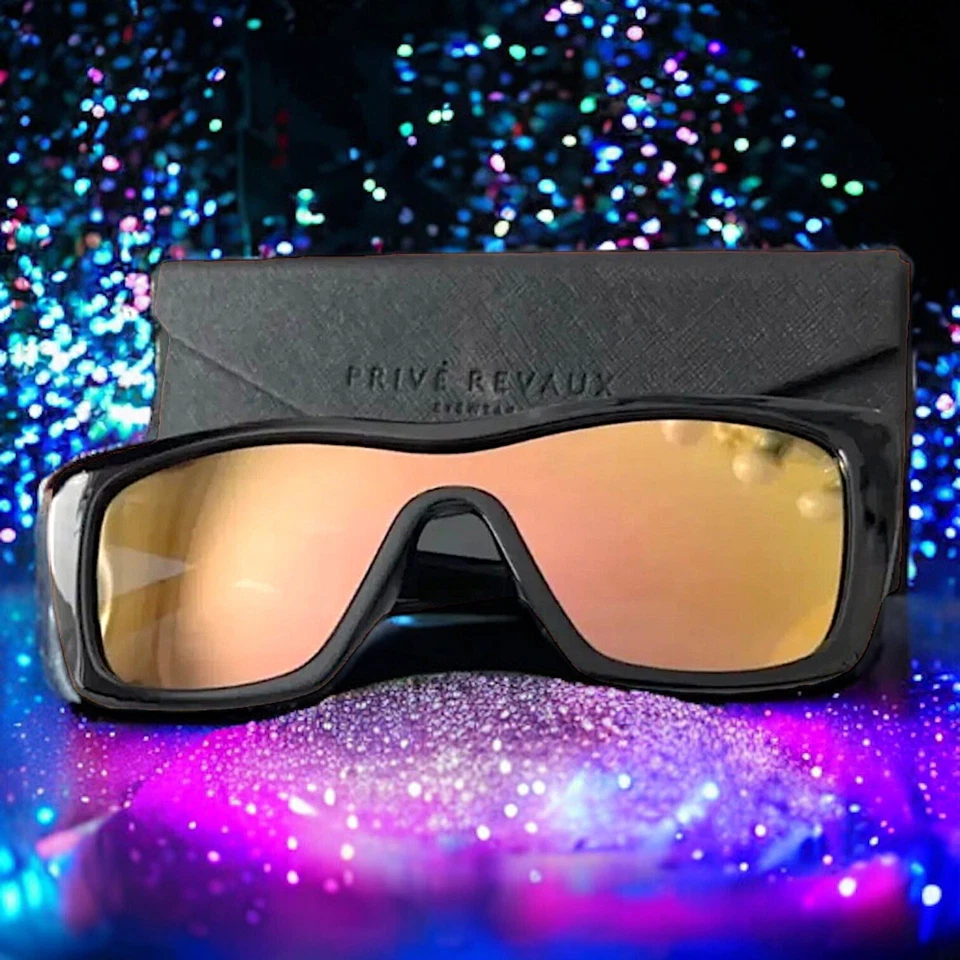 Prive Revaux Victoria II Retro Sunglasses Caviar Black/Polarized Rose Gold 56 mm