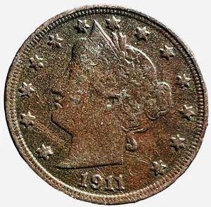1911 LIBERTY V Nickel 5C US Coin #515 - Picture 1 of 3