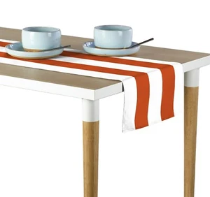 Orange & White Cabana Stripe Table Runners - 12"x72" or 14"x108" - Picture 1 of 1